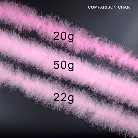 2 Yards 50g Pink Fluffy Marabou Feather Boa - Picture 3 of 7